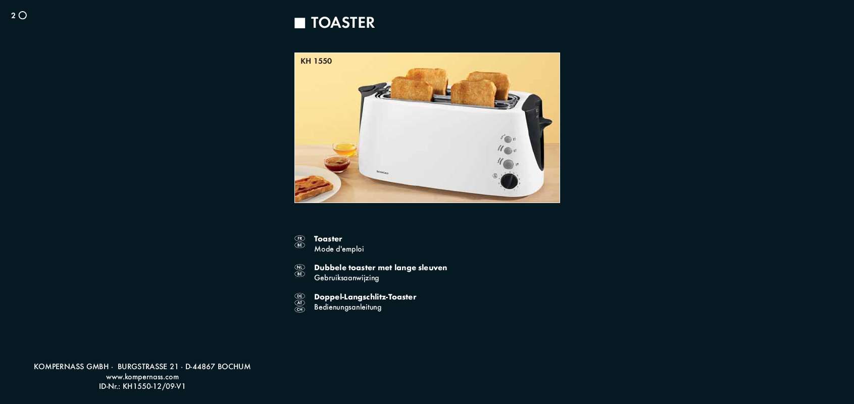 Notice SILVERCREST KH 1550 DOUBLE LONG SLOT TOASTER Trouver une
